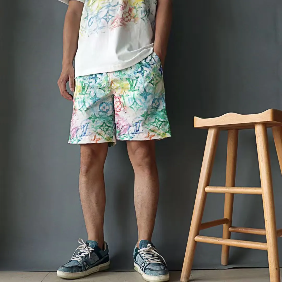 Louis Vuitton/Louis Vuitton 21ss crayon graffiti nylon beach shorts